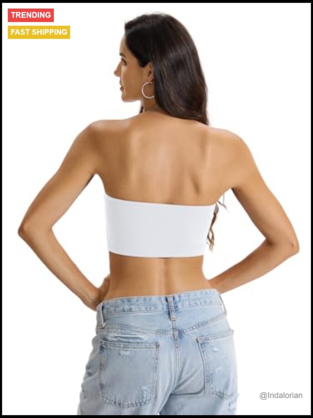 Double Lined Strapless Tube Top Crop Tank Non-Padded Bandeau Going Out - Picture 4 of 7